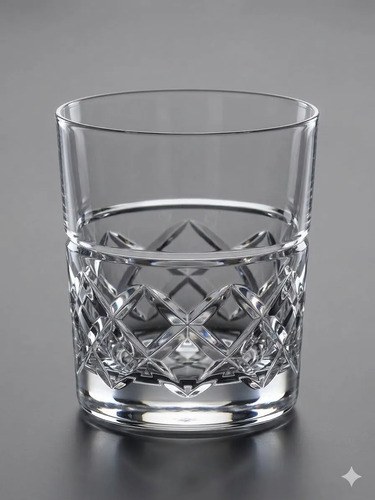 Vasos Whisky Cristal Tallado X5 Usados Leer Descripción Blanco