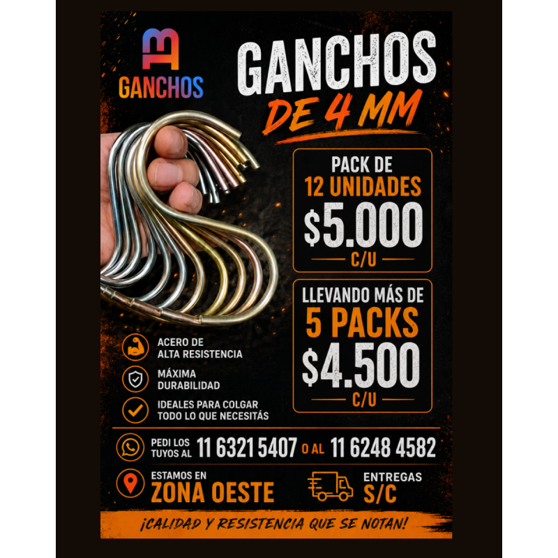 FABRICACION Y VENTA DE GANCHOS S MULTIUSOS EXPOSICION MERCADERIA