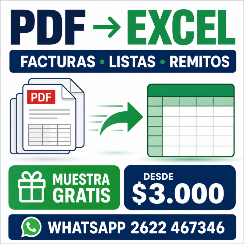 Carga de datos: facturas y PDF a Excel