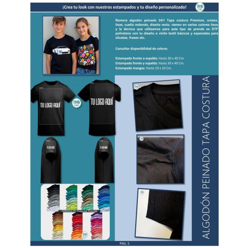 Remeras estampada con tu imagen - Tapa costura - 4
