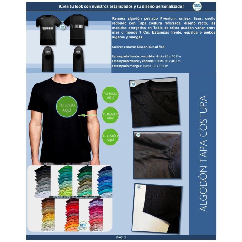 Remeras estampada con tu imagen - Tapa costura - 5