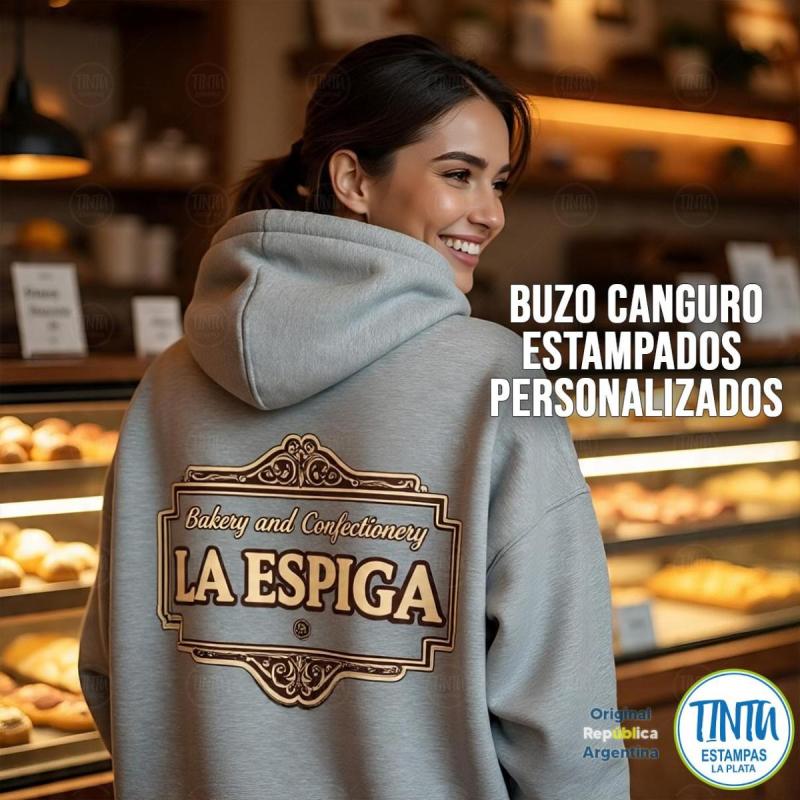 Buzos estampados con tu imagen - canguros con capucha