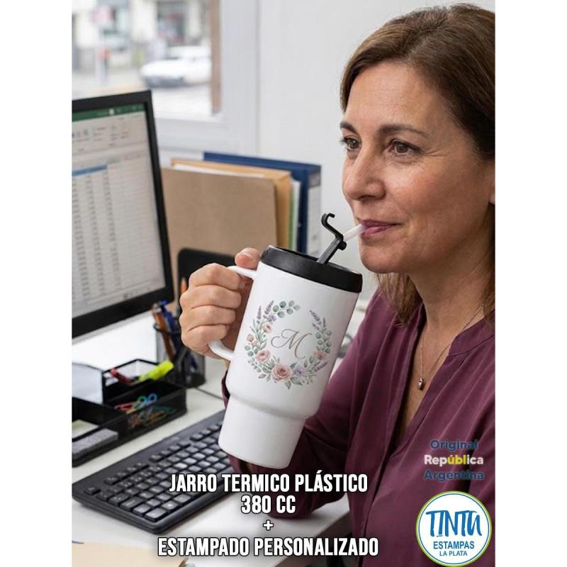 Jarro térmico 380 cc estampadas - sublimado con tu imagen