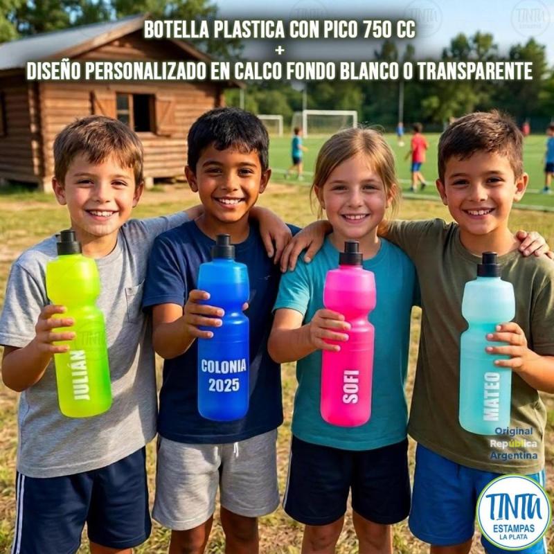 Botella plástico personalizada con tu imagen de 750 cc