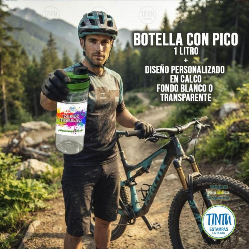 Botella plástico personalizada con tu imagen de 1 litro