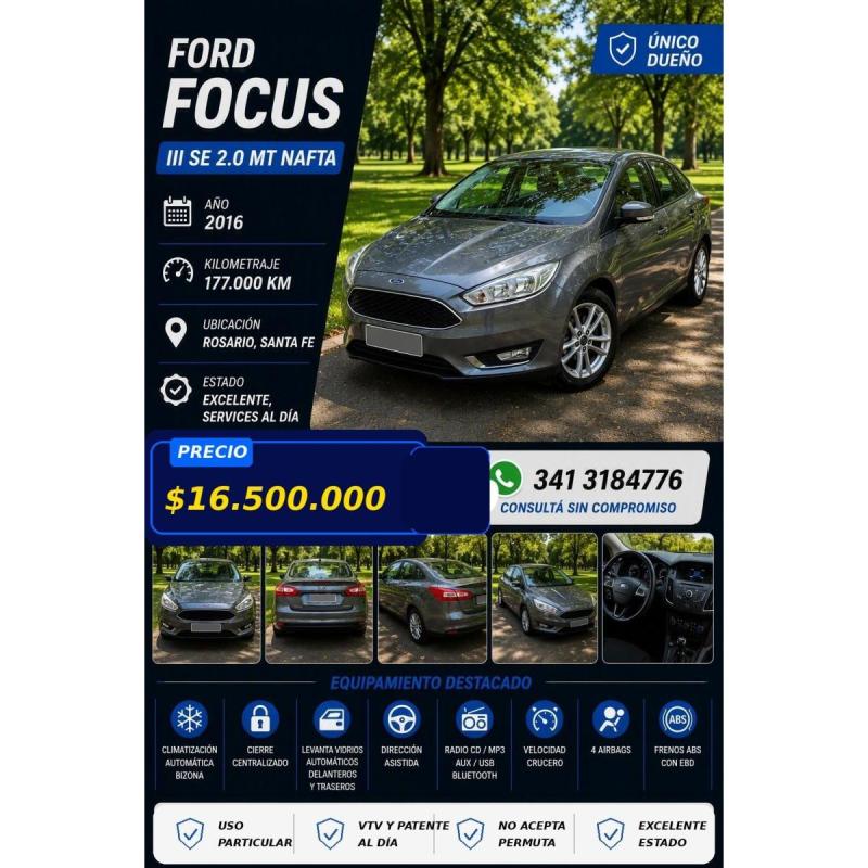 Ford Focus 2016 FORD FOCUS III SE 4 PUERTAS 2016