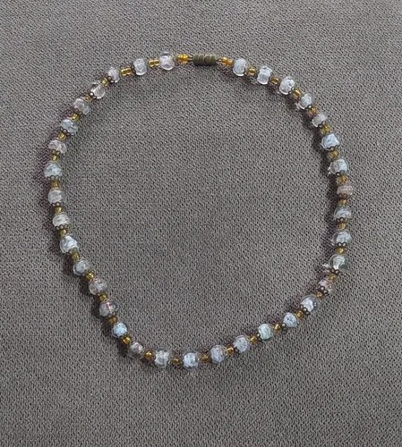 Collar Gargantilla Cuentas Cristal Veneciano Consulta Gris