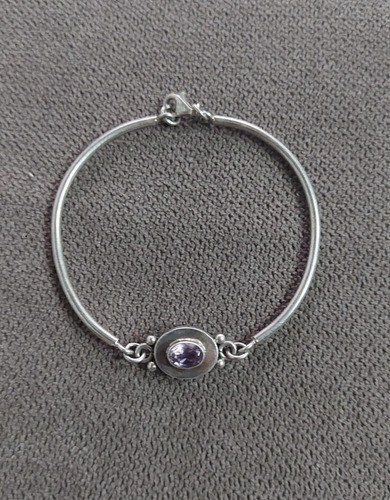 Pulsera Esclava Plata 925 Amatista Mujer Consultar Stock Plateado 6 Cm 14 Cm