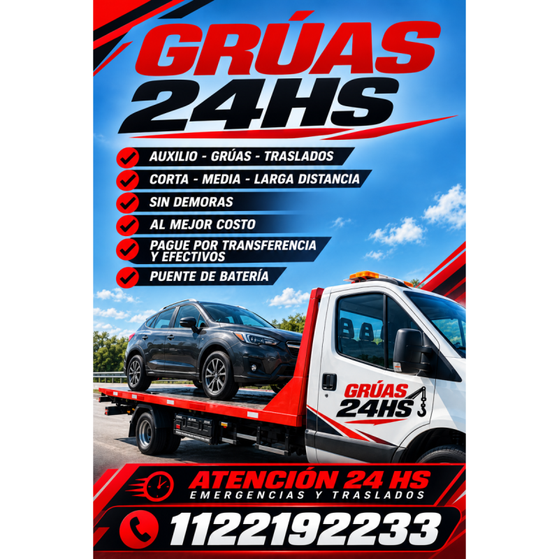servicio 24hs/ cobertura en todo el pais/ rapidez y confianza
