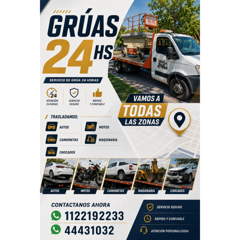 SERVICIO DE REMOLQUES 24HS Seguros • Rápidos • Confiables 1122192233 - 11