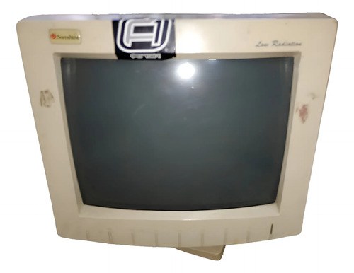 Monitor Sunshine 12 Compacto Para Computadora Sin Funcionar Crema