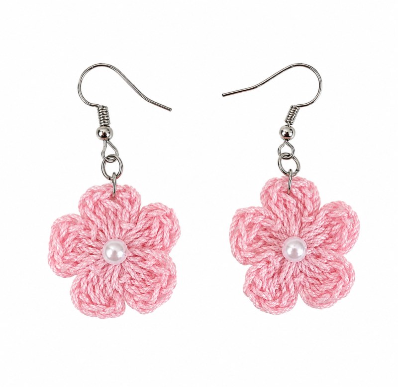 Aros Flor con Perla - Varios Colores