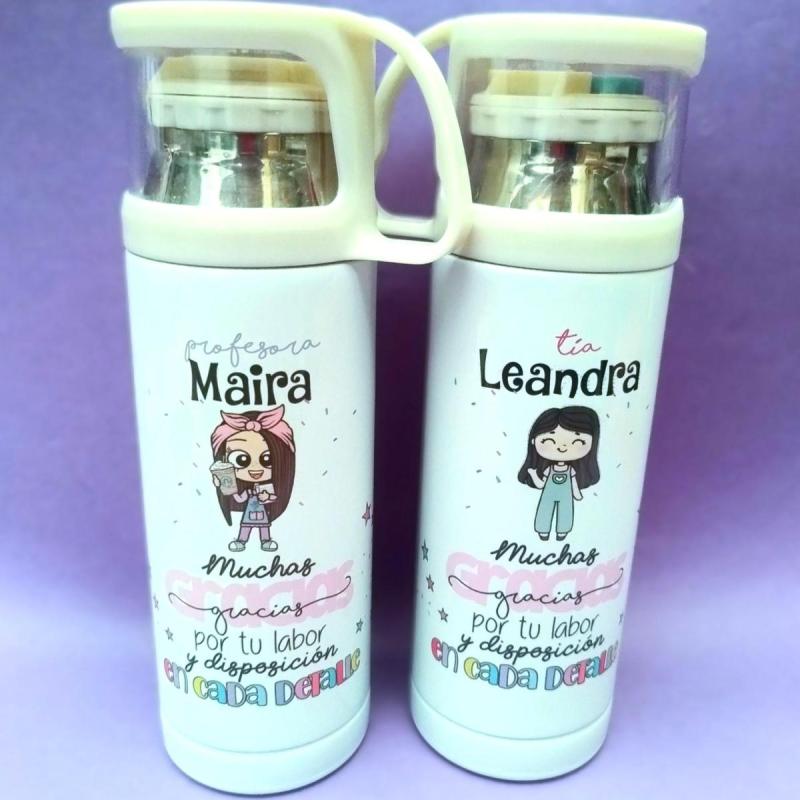 Termo con taza personalizada con tu imagen - 3