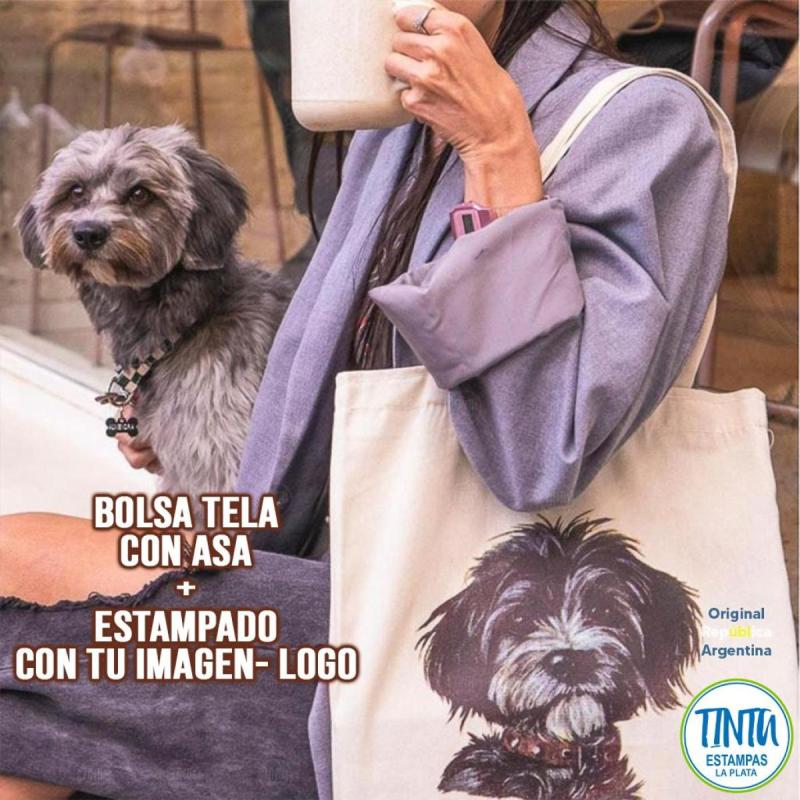 Bolsa tela con Asa estampado con tu imagen- diseño-Logotipo