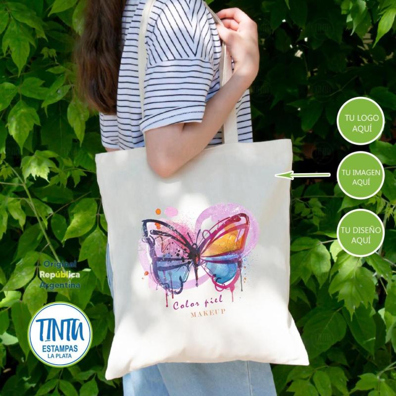Bolsa tela con Asa estampado con tu imagen- diseño-Logotipo - 2