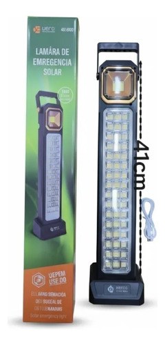 Luz De Emergencia Solar Usb 48 Led Negro