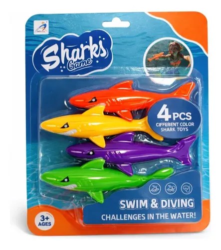 Set X4 Tiburones Torpedo Para Agua