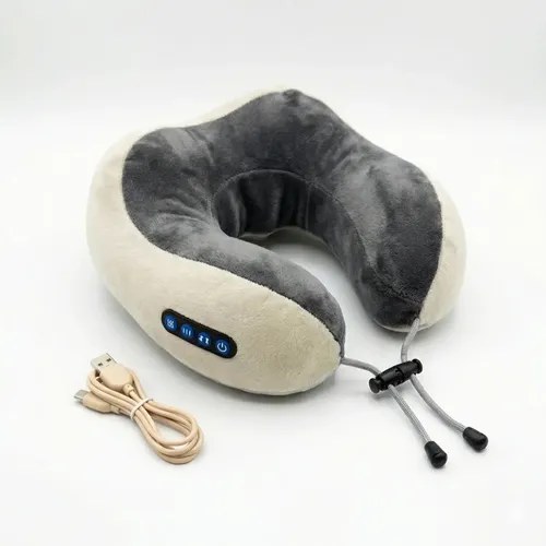 Almohada Masajeadora Carga Usb Gris