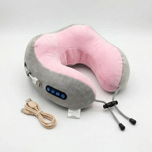 Almohada Masajeadora Carga Usb Rosa