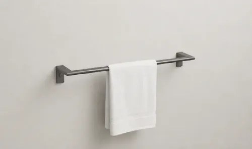 Colgador De Toallas Barra Simple Gris Oscuro