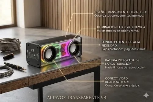 Parlante V8 Negro - 4