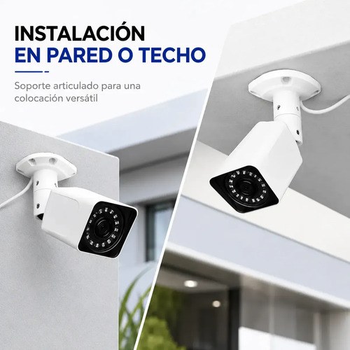 Camara Seguridad Articulada De Pared O Techo Blanco - 6