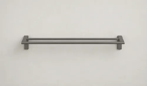 Colgador De Toallas Barra Doble Horizontal Gris Oscuro - 4