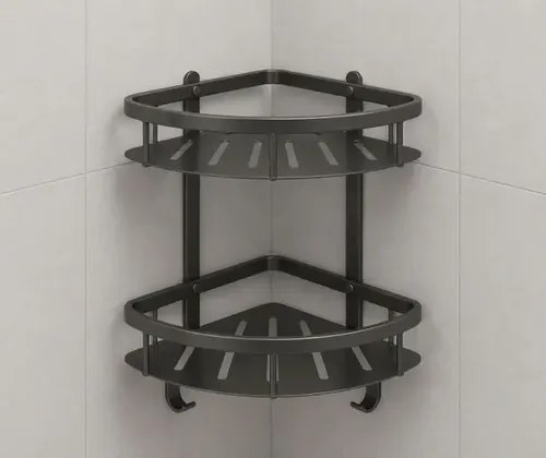 Esquinero Dos Niveles Gris Oscuro - 4