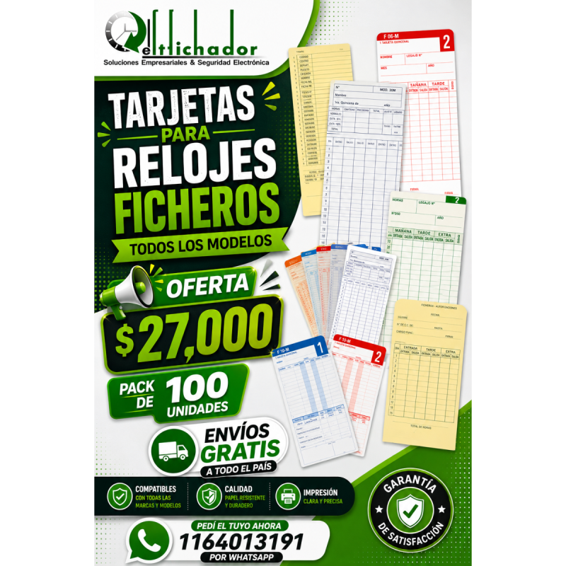Tarjetas Reloj Ficheros