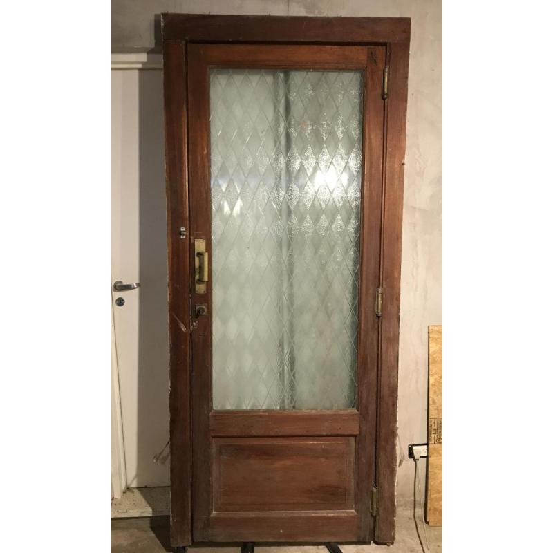 Hermosa Puerta Vaiven de Madera Maciza y Vidrio Entero Fantasia