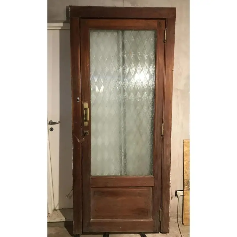Hermosa Puerta Vaiven de Madera Maciza y Vidrio Entero Fantasia