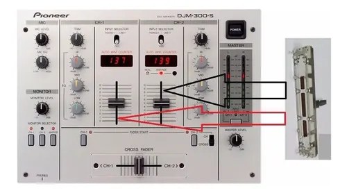 Pioneer Djm 300 S Potenciometro Fader Original De Canal - 3