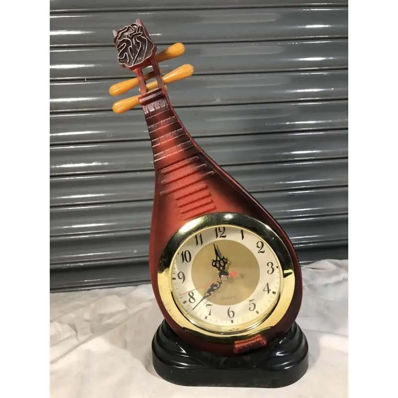 Reloj De Mesa Decorativo Mandolina A Pila, Funcionando