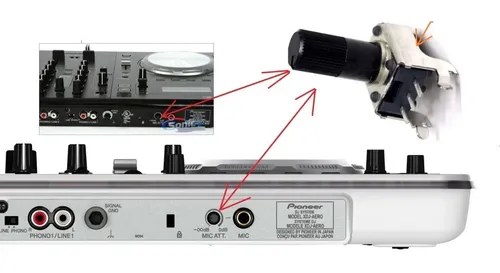 Pioneer Xdjaero Xdjaerow Potenciometro Microfono Atenuador - 3