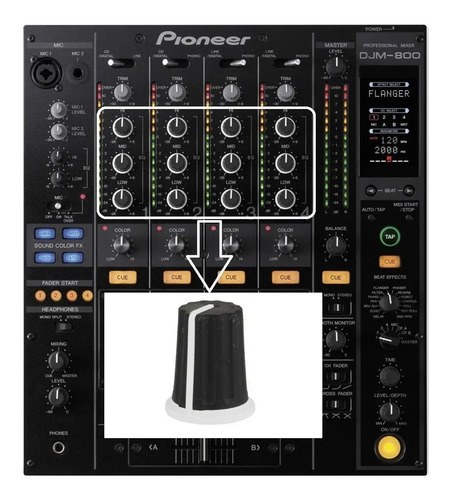Pioneer Djm 800 Perilla Knob Funcion Eq Hi Mid Low - 2