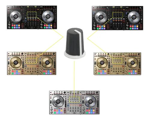 Pioneer Ddj Sz Sz2 Sz2n Szn Szs Perilla Knob Hi O Mid O Low Negro Con Detalle Blanco = El De La Imag - 2