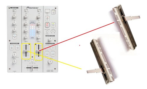 Pioneer Djm 350 Potenciometro Fader De Canal Reemplazo - 2