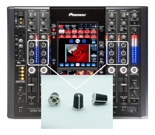 Perilla Knob Hi O Mid O Low P Pioneer Svm-1000 Svm1000 Negro Con Detalle Blanco - 2