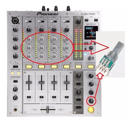 Pioneer Djm 700k 700s 750k 750s Potenciometro Original Tono - 3