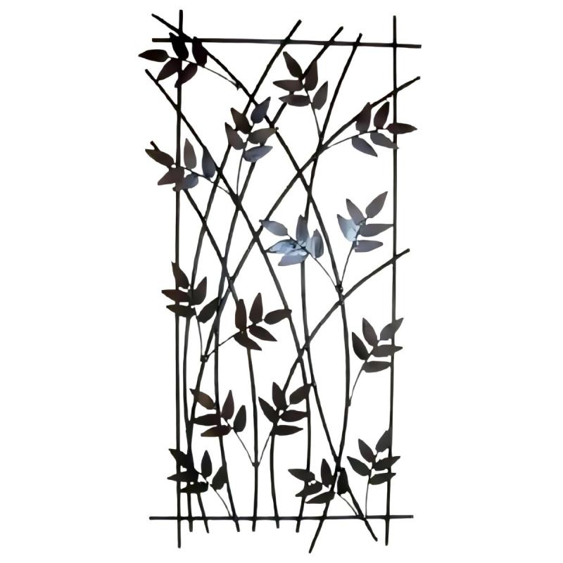 Cuadro Apliqué Decoración Pared Metálico Ramas Hojas