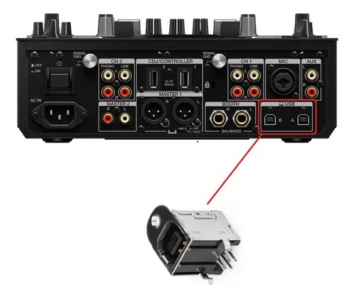 Pioneer Djm-s11-se Djms11se Ficha Conector Usb Hembra A O B El De La Imagen - 2