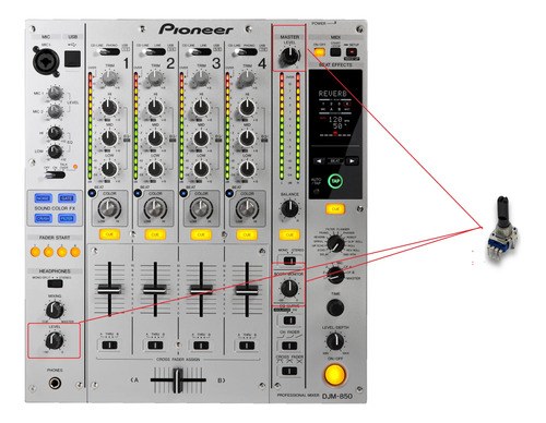 Pioneer Djm850s Potenciometro Rotativo Master Booth Headphon - 2