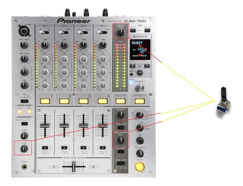 Pioneer Djm700s Potenciometro Rotativo Master Booth Headphon - 2