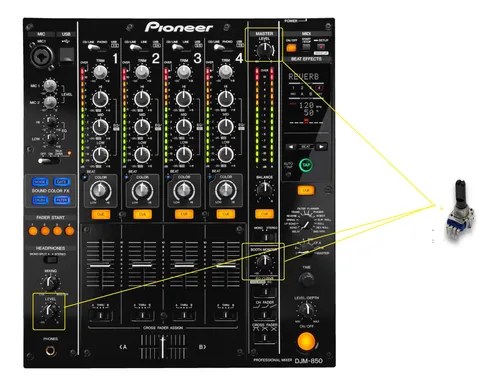 Pioneer Djm850k Potenciometro Rotativo Master Booth Headphon - 2