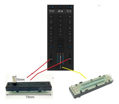 Traktor Z1 O Z2 Potenciometro Fader Canal O Crossfader Upgra - 2