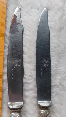 2 Cuchillos Postre Hoja Solingen Consultar Stock Plateado - 5