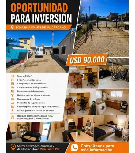 Inversión Casa +dpto+galpon Zona R4 A 50 Mts De Avda