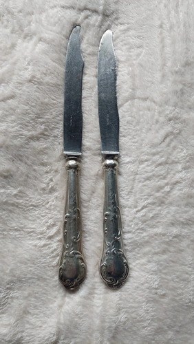 2 Cuchillos Mesa Hoja Solingen Acero Consultar Stock Plateado