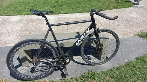 Bicicleta marca Animal Cycles negra con masa FlipFlop: Fixie+FreeWheel - 3
