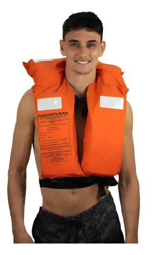 Chaleco Poncho Salvavidas Aquafloat Reglamentario P. N. A. Naranja Adulto